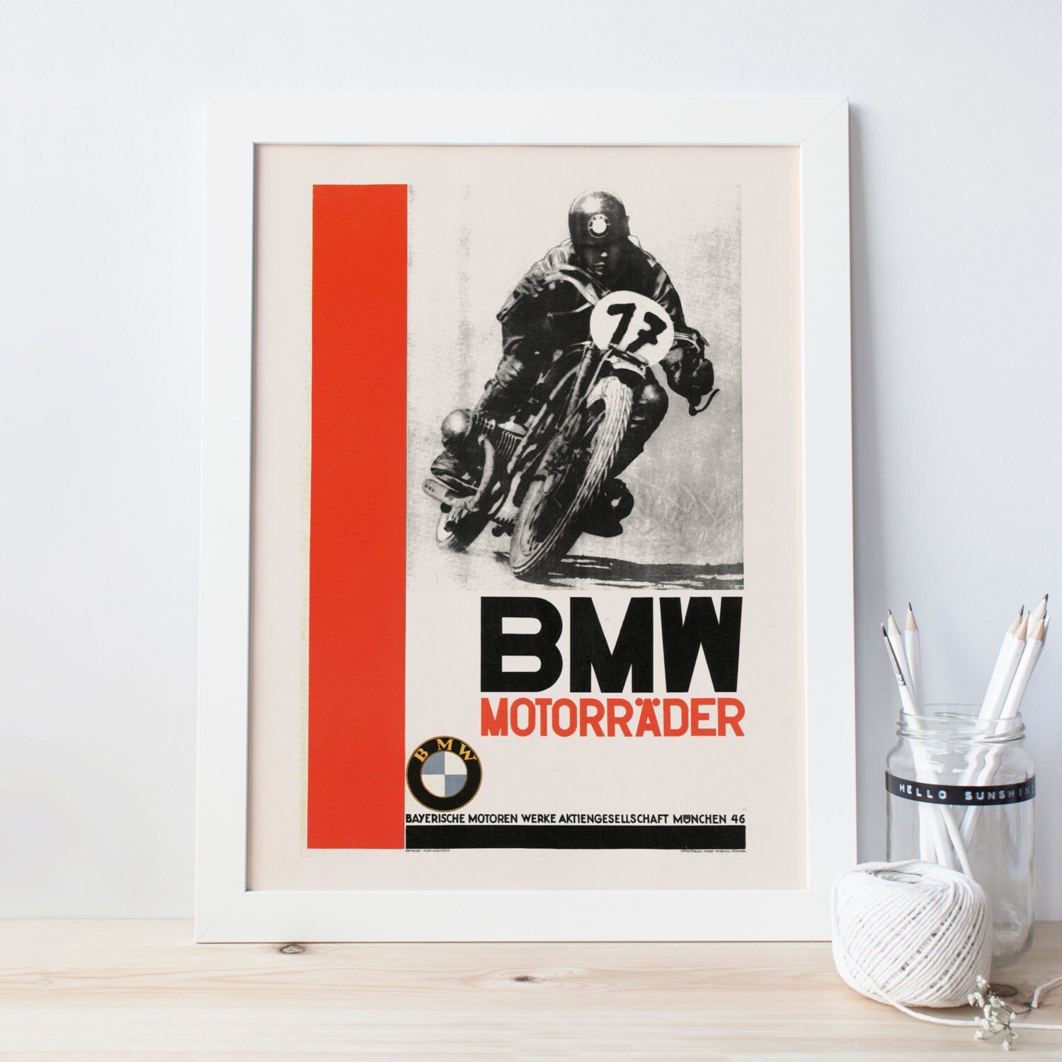 Vintage BMW Poster ART DECO Print Reproduction High Quality