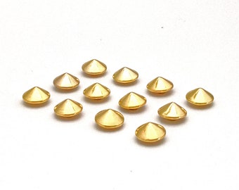 10mm Gold Cone Studs / Gold Leather Studs / Gold Cone Rivets / Gold Rapid Rivets / 10mm Cone Rivets / PACK of 12 Rivets