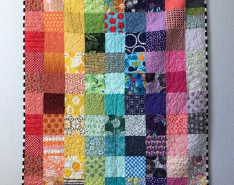 Stacked Rainbow Baby Quilt