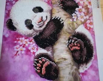 Framed Diamond painting image, handmade