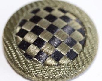 Fabric Button with Woven Pattern