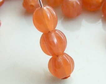 Czech Glass Melon Beads 5mm Round Milky Caramel (20pk) SI-5ML-ML