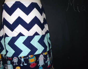 Sample SALE - Will fit Size M/L - Ready to MAIL - Patchwork Pencil SKIRT - Alexander Henry - Roberts - by Boutique Mia