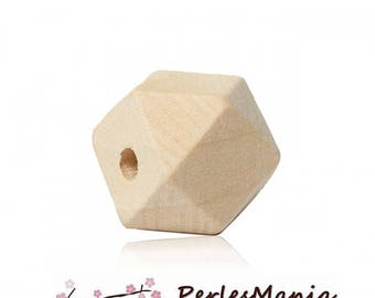 NATURAL 20 mm S1176071 polygons wooden beads