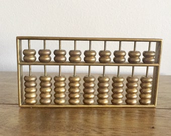 Vintage Brass Abacus Chinese Abacus Vintage Calculator