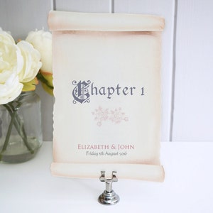 Fairy Tale /Scroll Custom Table Numbers