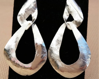 Sterling Silver Earrings, hoop earrings, large hoop earrings, light weight, modern earrings