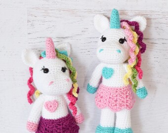 CROCHET PATTERN - Unicorn Doll - amigurumi toy crochet doll stuffed animal unicorn softie handmade PDF unicorn pattern digital pattern