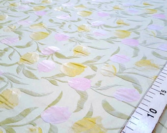 Yellow and pink jacquard fabric #1432