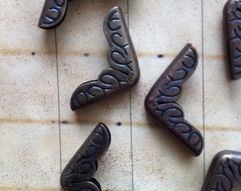 Bronze tone page corners for scrapbook embellishments, junk journalling, baby albums, craft supplies