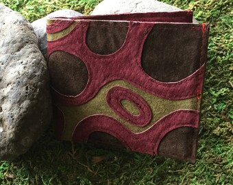 Big Billfold Wallet in Recycled Suede and Leather