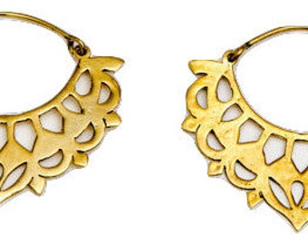 Gypsy Hoops- Brass Earrings- Tribal Jewelry- Brass Hoops- Gypsy Jewelry
