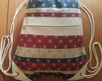 USA Drawstring Backpack
