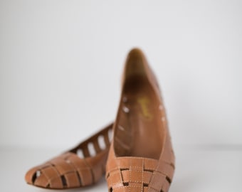 Vintage Bass Sandals, Size 8, Vintage Wooden Heel, Bass Wooden Platforms, Vintage Slide Sandals