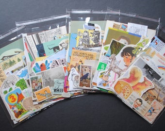 Vintage 50 Piece Mystery Bag Paper Ephemera Inspiration Scrap Pack Scrapbooking, Collage, Decoupage, Junk Journalling