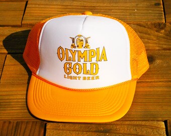 Vintage Olympia Gold Beer Mesh Trucker Hat