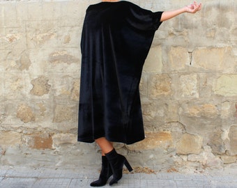 Velvet Dress/ Velvet maxi dress/ Black velvet dress/ Black maxi dress/ Plus Size Dress/ Evening dress/ Elegant dress/ Evening gown/ 137.208