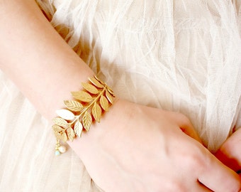 Leaf Bracelet, Nature jewelry, Woodland jewelry, Bridesmaids bracelet, leaves bracelet, Botanical Bracelet, Leaf jewelry, Romantic bracelet