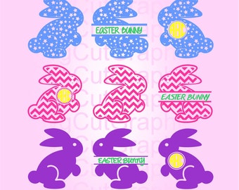 SVG Easter Bunny SVG Monogram Frame Svg Cut Files, Svg files for Cricut, Cut file for Silhouette and Vinyl Cutters, Vector Design, Svg files