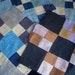 RESERVED for Jenna Vintage Quilt Blocks, 9" squares, Set of 5, blue, brown, lavendar, quiltmaking, patchwork squares, 9-patch blocks,