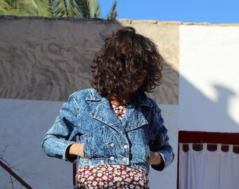 Vintage acid wash denim jacket