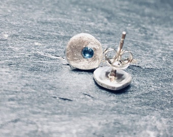 Sterling silver earrings with sky blue topaz