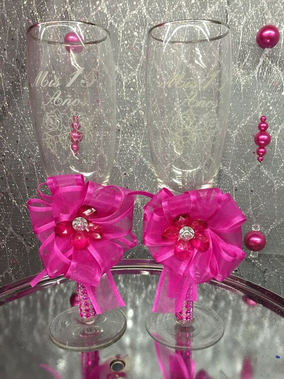 Mis Quince Anos Sweet 15 Toasting Glass Cups Keepsake Gift
