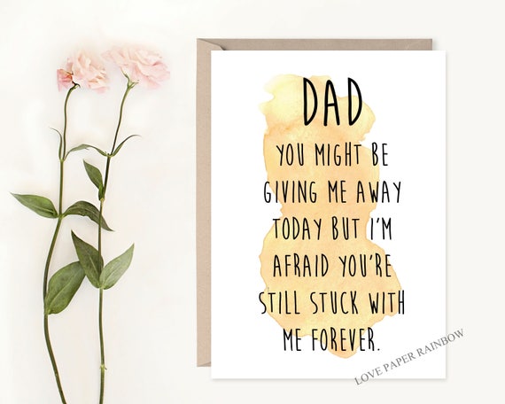 father of the bride card, funny father of the bride card, dad giving me away card, card for father of the bride, wedding card for dad