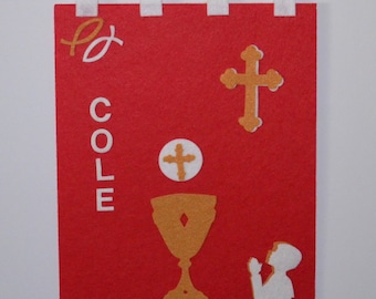 DIY Felt Communion Banner Kits - Red with Gold & White Pieces