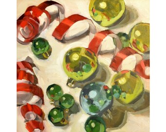 Colors of Christmas 12"x12" original oil painting