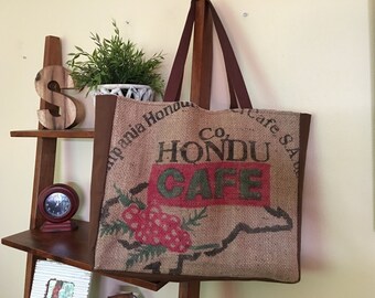 Burlap Coffee Tote Bag