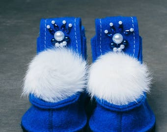 Russian valenki – Winter boots women – Blue felted boots – women boots – felt boot – felted wool shoes – handmade shoes – handmade boots