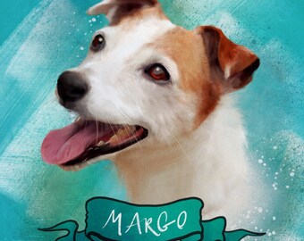 Pet portraits - Unique artsy custom paintings of your fuzzy and furry friends