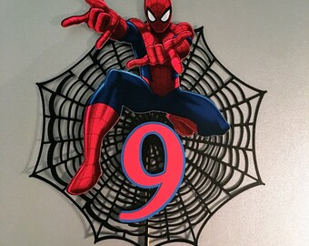 Spiderman Cake Topper, spiderman Centerpiece,Spiderman Birthday Banner, Spiderman Birthday Cake Topper,Personalized Cake Topper,Spiderman