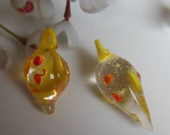 set of 2 Lampwork Glass Beads