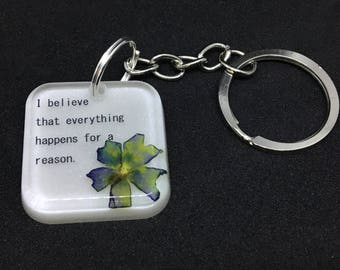 Keychain power line and real dried flowers