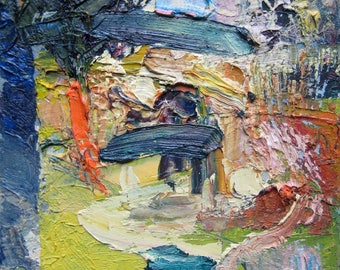 A small original oil painting, abstract painting, oil on canvas