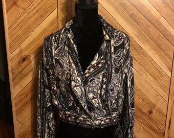 Paisley Print Vintage Crop Top