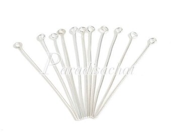 set of 200 5 cm clear silver eye pins