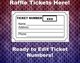 raffle ticket template with numbers