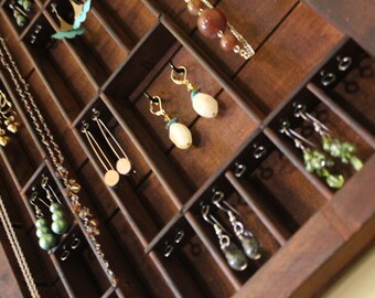 Printers Typeset Tray Jewelry Display