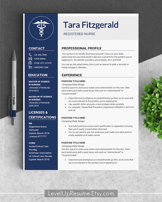 Medical resume template CV template medical cv Doctor cv