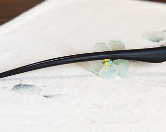 Hair stick Hair fork Ebony hairpin Handmade Carving hairpin Chinese style Natural hair accessories Wedding/Birthday/New year gift-- H008