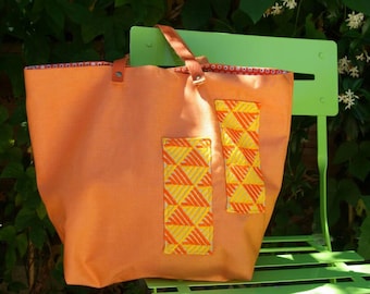 Tote bag "Sausalito" in orange canvas