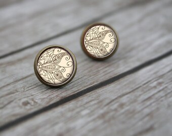 Mandala Stud Earrings, Mandala Posts, Gift for Her, Christmas Gift for Her, Jewelry for Her, Mandala Earrings, Stocking Stuffer for Women
