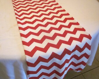 Red Chevron Table Runner, Christmas Table Runner, Wedding Decor, Bridal Shower, Baby Shower