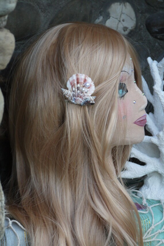 Seashell hair clip mermaid hair clip beach wedding bride