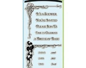 Inkadinkado "Invitations" - Clear stamps