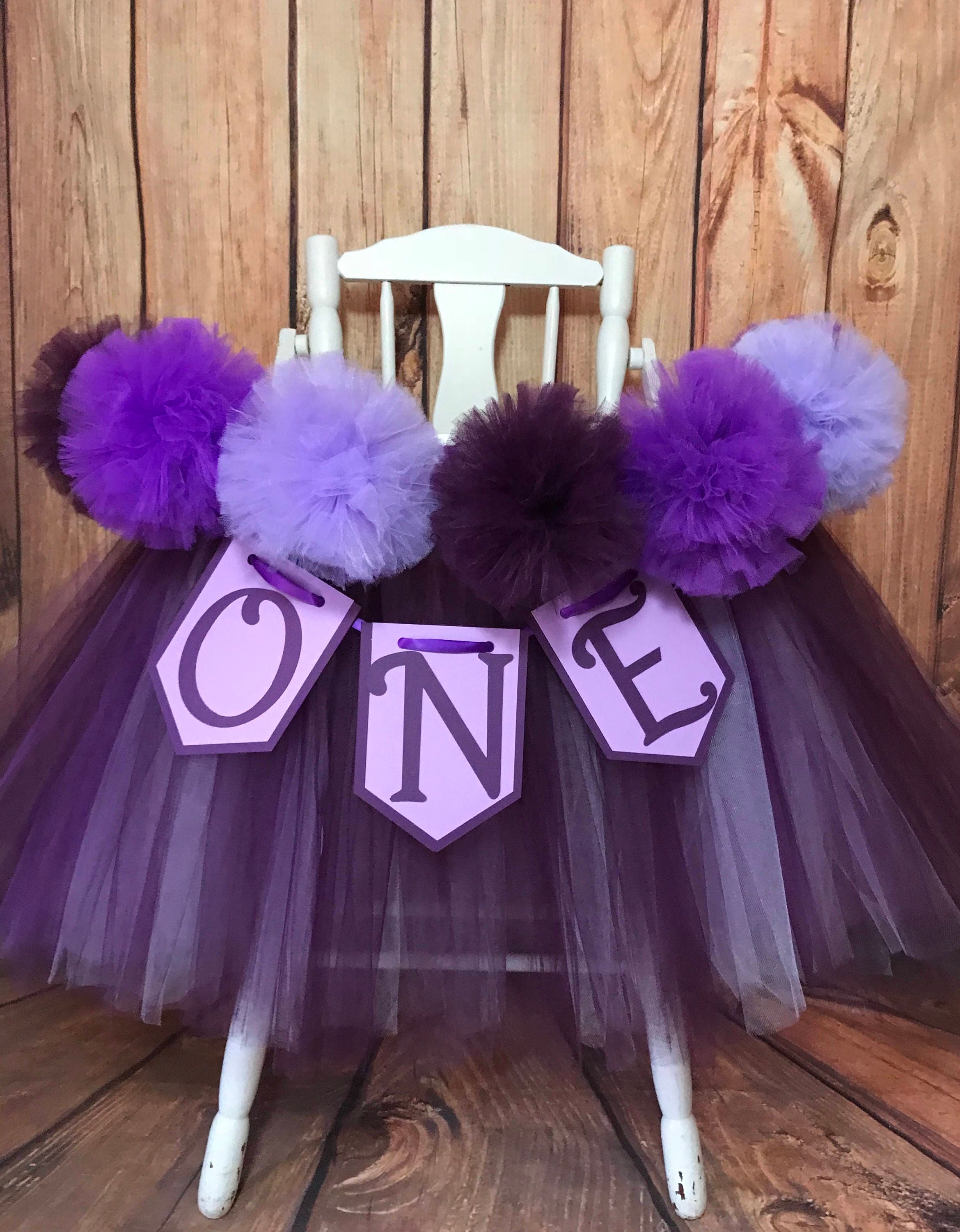 Purple High Chair Tutu Highchair Banner Zoom