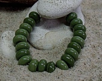 Olive, Artisan Lampwork Glass Beads, SRA, UK